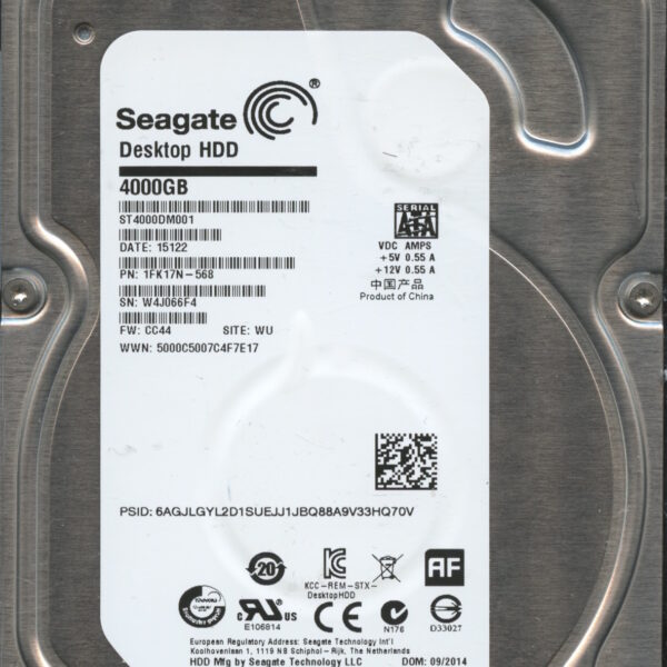 SEAGATE ST4000DM001 CC44 1FK17N-568 4TB HDD