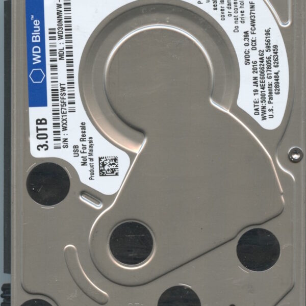 WESTERN DIGITAL WD30NMVW-11C3NS4 WXX1E 01:19:2016 3TB HDD