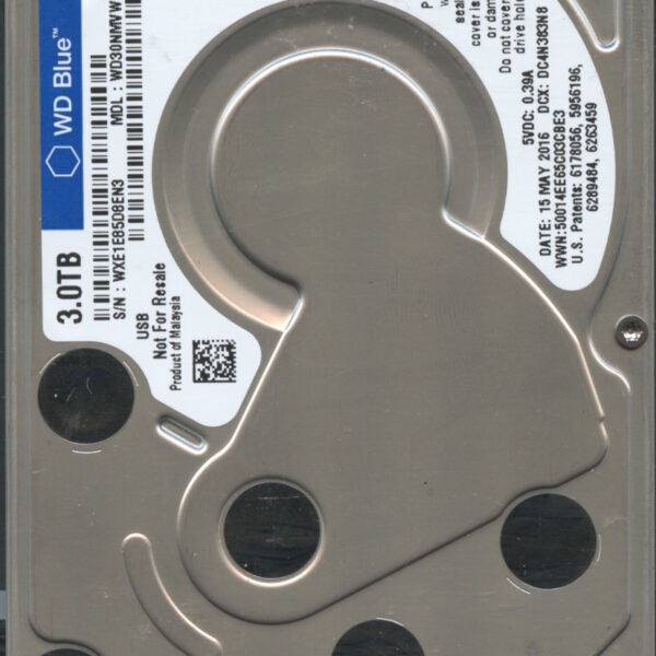 WESTERN DIGITAL WD30NMVW-11C3NS4 WXE1E 05:15:2016 3TB HDD