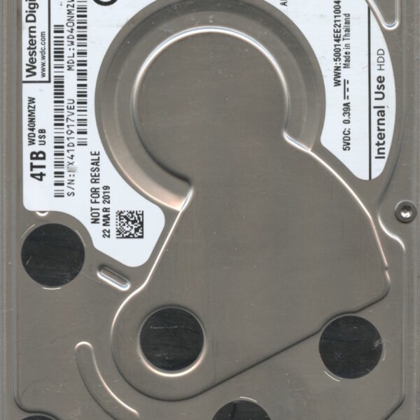 WESTERN DIGITAL WD40NMZW-11GX6S2 WX41D 03:22:2019 4TB HDD