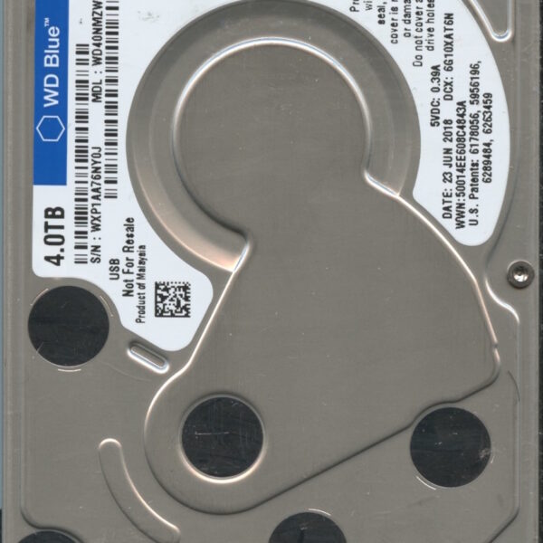 WESTERN DIGITAL WD40NMZW-11GX6S1 WXP1A 06:23:2018 4TB HDD