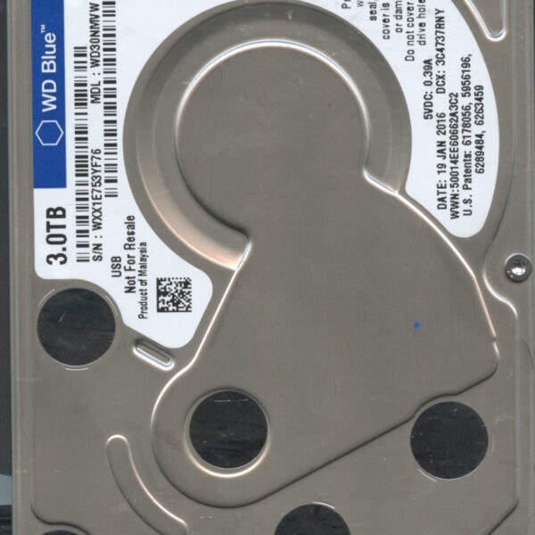 WESTERN DIGITAL WD30NMVW-11C3NS4 WXX1E 01:19:2016 3TB HDD