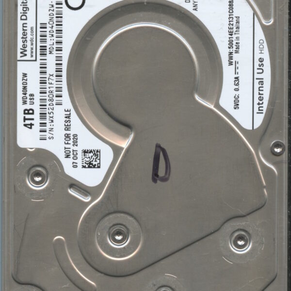 WESTERN DIGITAL WD40NDZW-11A8S1 WX52D 10:07:2020 4TB HDD