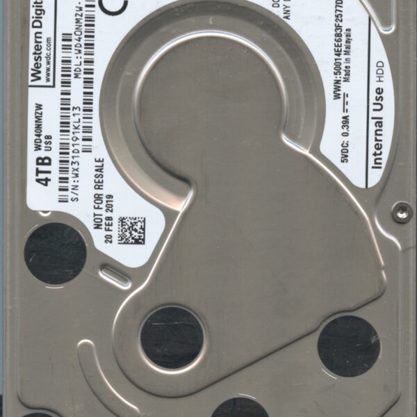 WESTERN DIGITAL WD40NMZW-116XS1 WX31D 02:20:2019 4TB HDD