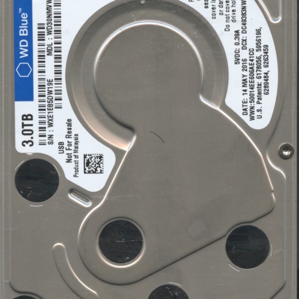 WESTERN DIGITAL WD30NMVW-11C3NS4 WXE1E 05:14:2016 3TB HDD