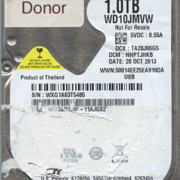 WESTERN DIGITAL WD10JMVW-11AJGS2 WXG1A 10:28:2013 1TB HDD