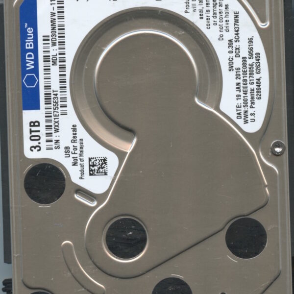 WESTERN DIGITAL WD30NMVW-11C3NS4 WXX1E 01:19:2016 3TB HDD