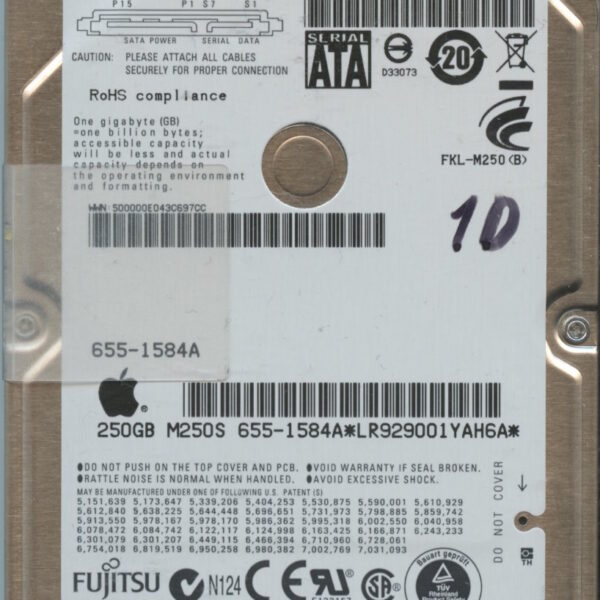 FUJITSU MJA2250BH MAC CA07083-B50500AP 07:17:2009 250GB HDD