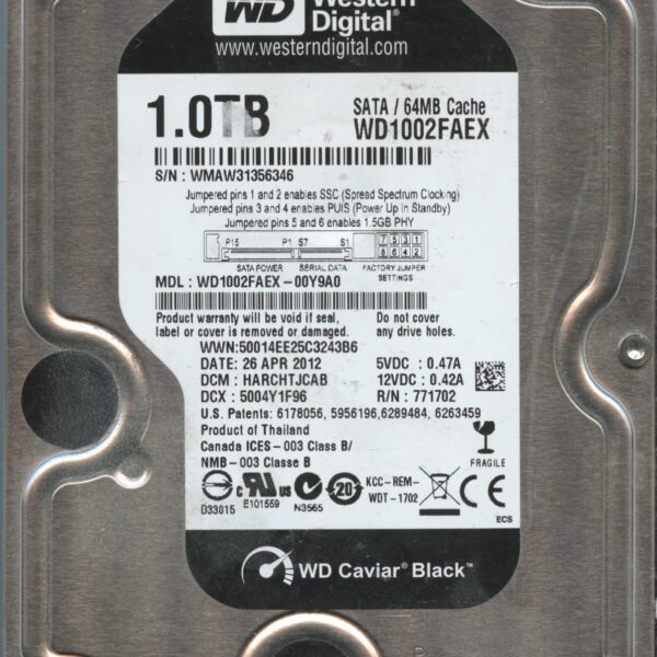 WESTERN DIGITAL WD1002FAEX-00Y9A0 04:26:12 1TB