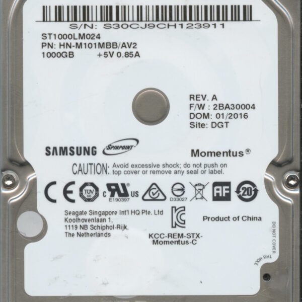 SEAGATE ST1000LM024 HN-M101MBB 2BA30004 1TB